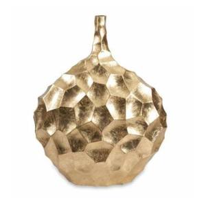 Handmade Aluminum Gold Hammered Flower Vase with Textured Pattern 30CM Modern Tabletop Vase for Home Living Room Decor - Product Image 5