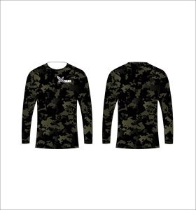 T-shirt de performance athlétique à manches longues motif camouflage forestier, respirant, pour le fitness et le sport - Product Image 4