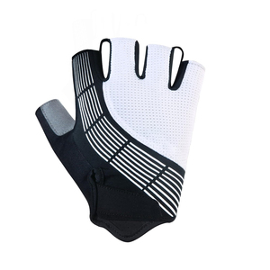 Gants de cyclisme demi-doigts respirants à rayures en polyester et nylon unisexe pour la course toutes saisons - Product Image 4