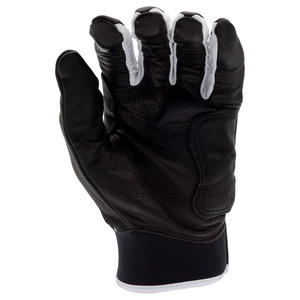 Gants de frappe de baseball en cuir noir respirant avec paume renforcée, sangle de poignet réglable, fabrication OEM en gros pour le sport - Product Image 3