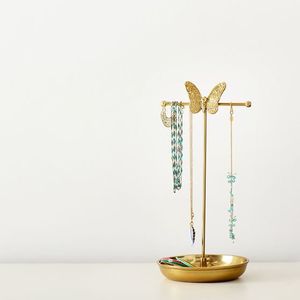 Designer Jewelry Organizer Rack Metal Display Stand for Earrings Necklace Holder with Base Tray for <b>Dressing</b> <b>Table</b> and Gift Use - Product Image 1