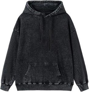 เสื้อฮู้ดดี้โอเวอร์ไซส์แบบยูนิเซ็กซ์ สีน้ำตาลล้วน ผ้าฝ้ายเฟรนช์เทอร์รี่ เป็นมิตรต่อสิ่งแวดล้อม ล้างสีแบบแอซิดวอช สไตล์ลำลองสำหรับฤดูใบไม้ผลิ มีกระเป๋า - Product Image 1