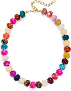 Colorful Beaded Statement Boho <b>Summer</b> Beach Chokers Necklace Heart Pendant Pink Green Yellow Brown Fashion Jewelry - Product Image 1