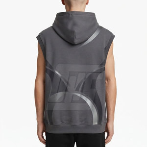 Streetwear Men <b>Sleeveless</b> <b>Hoodies</b> Custom Hooded Pullover Lightweight Gym Training Fitness Outdoor Casual Athletic Wear - Product Image 4