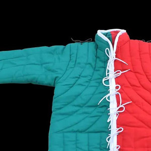 Medieval Quilted Gambeson Cotton Aketon Coat <b>Jacket</b> Red Green Padding Costume For LARP SCA Cosplay Reenactment - Product Image 4