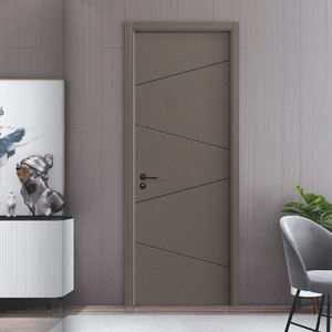Porte intérieure moderne en bois, porte pleine en MDF à âme creuse personnalisée pour chambre, maison, hôtel, avec cadre, facile à installer - Product Image 4