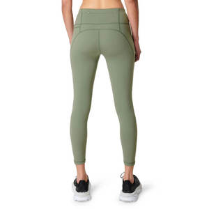 Pantalones de Yoga de Cintura Alta con Bolsillos Laterales, Leggings de Control de Abdomen para Mujer, Elásticos en 4 Direcciones, para Entrenamiento, Gimnasio, Color Verde Salvia - Product Image 4