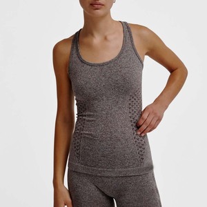 Wholesale Women <b>Shelf</b> <b>Bra</b> Tank Top Double Layer Stretch Yoga Gym Workout Shirt 100% Polyester Canvas Fabric Eco-Friendly - Product Image 1