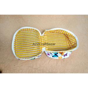 Bolsa de Cosméticos Acolchada a Rayas, Hecha a Mano, 100% Algodón Puro, Ecológica, Duradera, con Cierre, Organizador de Viaje, Juego de 3 Grandes - Product Image 5