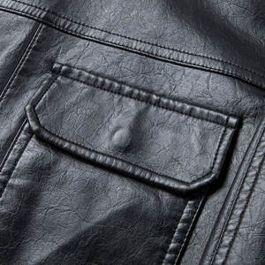 Nueva Colección Otoño Invierno, Chaqueta de Cuero Casual para Hombre, Estilo Europeo Americano, con Cuello Alto, para Motocicleta - Product Image 5