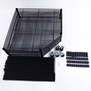 Mensola angolare poligonale a 6 strati nera per garage 680*680*1800 rivestita in plastica con ruote da 2 \ "PP - Product Image 2