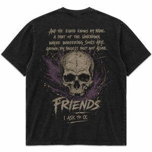 Friends I Ask To One <b>Gothic</b> Skull Print Men's Short Sleeve T-<b>Shirt</b> Regular Fit O-Neck 100% Cotton Jersey - Product Image 6