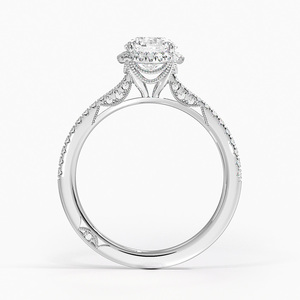 Bague BOJ 035 en argent 925, coupe ronde, style Tacori, avec diamant 2 carats couleur D VVS1 Moissanite certifiée GRA, en promotion à prix réduit - Product Image 3