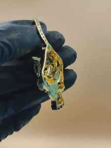 Colgante de Cabeza de Tigre para Hombre con Moissanita, Certificado GCI e IDGL, Engaste de Garra, Plata de Ley 925 Chapada en Oro, para Amantes de los Animales - Product Image 3