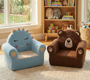 Cute Embroidered Pattern Full Foam <b>Kids</b> <b>Sofa</b> Vacuum Compressed for Living Room & Playroom - Product Image 4