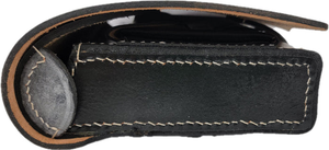 Vintage Style <b>Black</b> Leather Pouch Handcrafted Historical Reenactment Gear & Decorative Storage Case with Brass Detail - Product Image 2