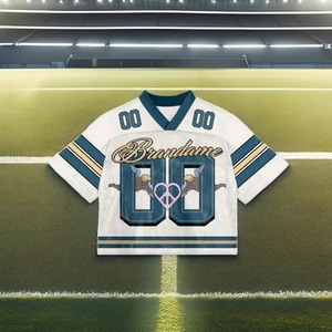 OEM Custom High Quality Polyester Mesh Retro Soccer American Football Jersey Oversized Boxy Shirt Cropped Plus Size Summer - Product Image 5