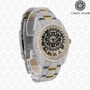 Charm_Jewells Luxury Stainless Steel Diamond Encrusted Analog Quartz <b>Watch</b> Women's Fashion 38mm Round Case Folding Clasp - Product Image 1