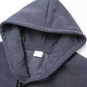 Vente en gros de sweats à capuche pour hommes, grande taille, à épaules tombantes, avec logo imprimé sur le devant, en coton mélangé basique, à prix bas - Product Image 3