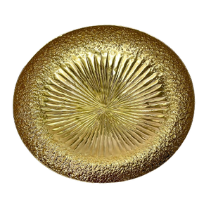 Plateau de service en aluminium, design floral, ensemble de plateaux décoratifs, forme ronde moderne, motif floral, décoration de table, couleur or - Product Image 2