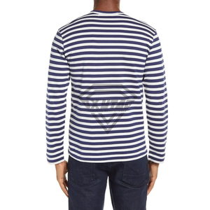 Camiseta de Manga Larga a Rayas Bretonas Personalizada para Hombre, Camiseta Náutica de Algodón con Cuello Redondo, Fabricante de Ropa a Rayas para Hombre - Product Image 3