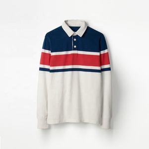 เสื้อโปโลรักบี้ลำลองสำหรับผู้ชาย แต่งแถบสีตัดกัน แขนยาว เนื้อผ้านุ่ม คอปกแบบรักบี้ดั้งเดิม - Product Image 4