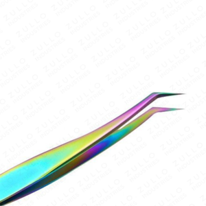 High Quality Titanium Coated Eyelash Extension Tweezers Curved Pointed Tip Stainless Steel Custom Label Precision Lash <b>Tool</b> - Product Image 5