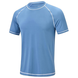 High Quality Men Rash Guard <b>T</b> Shirt Compression Short Sleeve Swim Shirt UV Protection Quick Dry Wholesale - Product Image 3