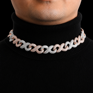 Delicate Designer Customized Full Iced Hip Hop Fashion Moissanite <b>Infinity</b> Style Cuban Link Unisex Micro Insert 925 Sterling - Product Image 5