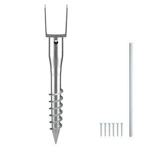 1 Confezione Ancoraggi a Terra Senza Scavo Fai-da-te con 6 Bulloni a Lag, Ancoraggi per Calcestruzzo a U in Acciaio Rinforzato 3.94 x 2.76 x 27.56 - Product Image 1