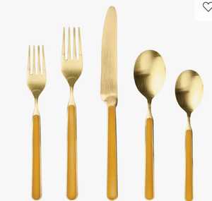 Ensemble de couverts en métal de qualité supérieure avec finition dorée pour une utilisation élégante à la cuisine, au restaurant et à la maison - Product Image 4