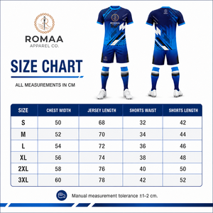 Tenue de football personnalisée Romaa, maillot, short et chaussettes sublimés bleu roi, marine, blanc, noir, uniforme d'équipe OEM - Product Image 4
