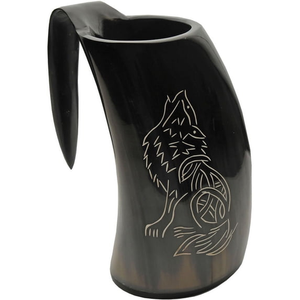 Premium Nordic Viking Buffalo Horn Drinking Cup Handmade Medieval Mead <b>Beer</b> Mug with Leather Wrapped - Product Image 4