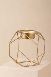 Gold Geometric Metal <b>Tea</b> <b>Light</b> Holder for Home Decoration Durable Design - Product Image 3