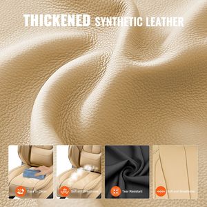Coprisedili Universali per Auto in Ecopelle, Set da 6 Pezzi, Design Completamente Avvolgente con Poggiatesta Rimovibile, Accessorio per Sedili Anteriori - Product Image 4