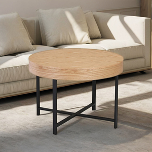 Modern Durable Bentwood Storage Coffee <b>Table</b> with Natural <b>Oak</b> Veneer <b>Top</b> Steel Frame Hidden Storage for Living Room - Product Image 1
