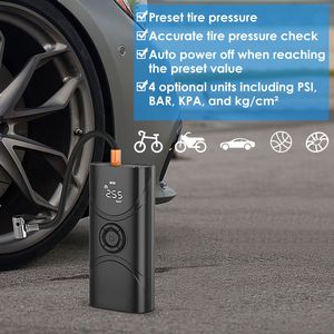 Compresseur d'air électrique sans fil portable 6000 mAh pour voiture, 150 PSI avec lumière LED, gonfleur de pneus - Product Image 3