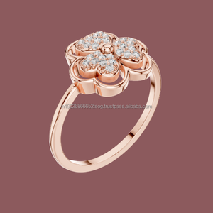 Boucles d'oreilles CZ en diamant américain 14K BLOOMING finition or - Product Image 2