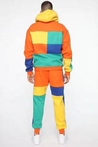Wholesale Winter Pullover Color Block Regular Fit Mens Hooded Custom Tracksuit Custom Logo Winter Heavyweight Hoodie And Jogger - Product Image 6