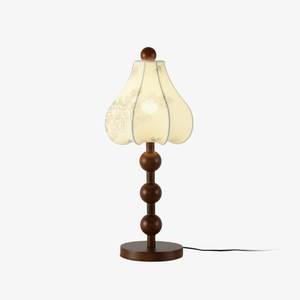 Lámpara de mesa moderna de mediados de siglo, de madera, con pantalla en forma de flor, para decoración de dormitorio - Product Image 3