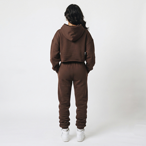 Conjunto de Sudadera con Capucha y Pantalones Deportivos con Bordado Desgastado, 400 GSM, Felpa de Algodón, Traje Deportivo de Invierno, Sudadera con Capucha Extra Grande y Pantalones Deportivos - Product Image 2