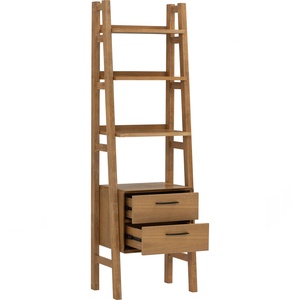 Sophisticated Natural Grain Light Walnut <b>Solid</b> <b>Wood</b> Open <b>Bookcase</b> for Minimalist Interior Decor Bedroom and Living Room - Product Image 2