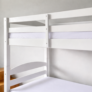Lit superposé blanc minimaliste personnalisable, meubles de chambre à coucher en bois sur mesure pour enfants - Product Image 4