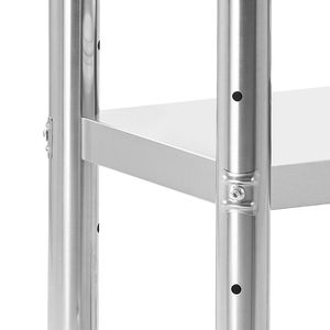 24 X 18 Inches Stainless Steel <b>Table</b> with Wheels Commercial <b>Kitchen</b> <b>Prep</b> Workstation Adjustable Undershelf for Food Preparation - Product Image 3