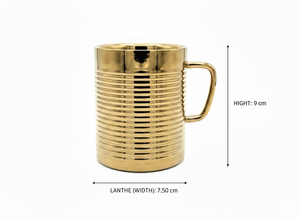 แก้วน้ำชาและกาแฟสแตนเลสเคลือบทองพรีเมียม พร้อมดีไซน์สีทองอร่ามหรูหรา สำหรับใช้ในบ้านและสำนักงาน - Product Image 2