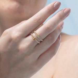 14K White Gold Peridot Cluster Ring with Prong Setting - Product Image 5