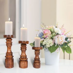 Elegante portavelas de madera, pieza decorativa encantadora para repisas, mesas y decoraciones de boda - Product Image 2