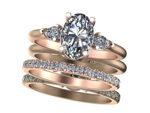 Bagues pour femmes en or et argent, trois tons (jaune, blanc, rose), avec moissanite 2,44 carats, CVD CZ VVS2 couleur D, bijoux de mariage raffinés, vente en gros - Product Image 1