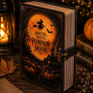 Diario de Cuero Luna Calabaza, Cuaderno de Brujería de Halloween, Diario de Escritura Vintage Estilo Academia Oscura, Regalo de Otoño, Grimorio - Product Image 6