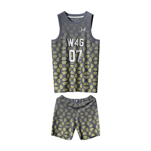 W4G Heat Transfer Printed Custom Basketball Jersey Shorts Set 100% Polyester Breathable Mesh Moisture Wicking Quick Dry O Neck - Product Image 6